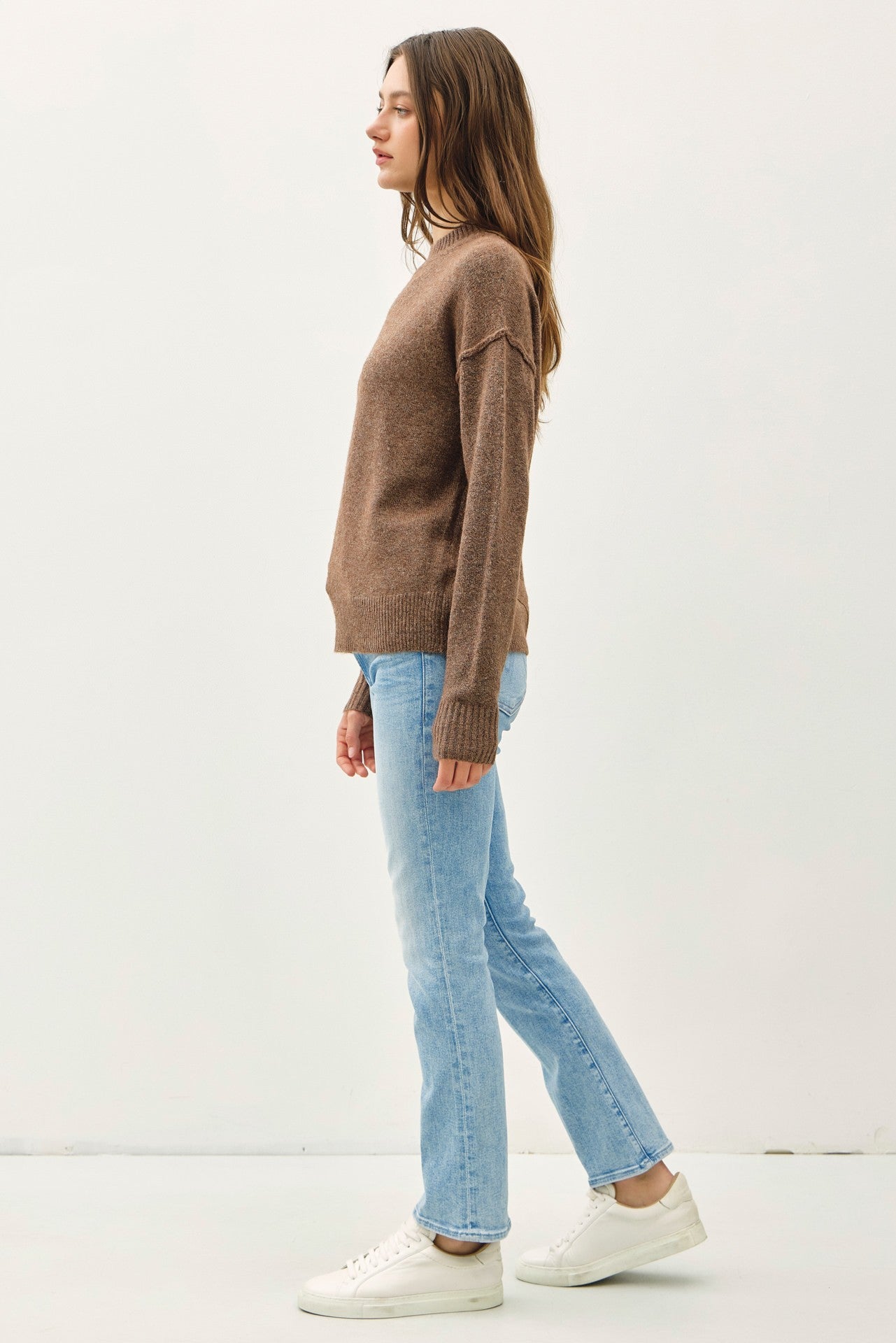 Cozy Drop Shoulder Rib Detail Sweater