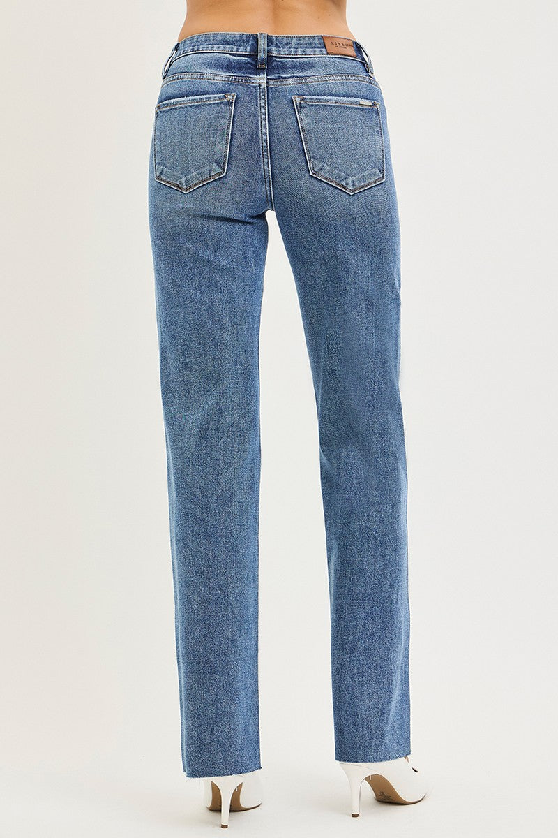 Tummy Control 4 Way Stretch Mid Rise Straight back