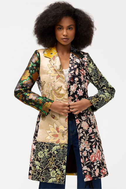 LIMITED EDITION JACQUARD COAT black front