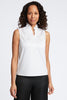 Tammy Knit-Woven Ruffle Collar Sleeveless Layering Tank