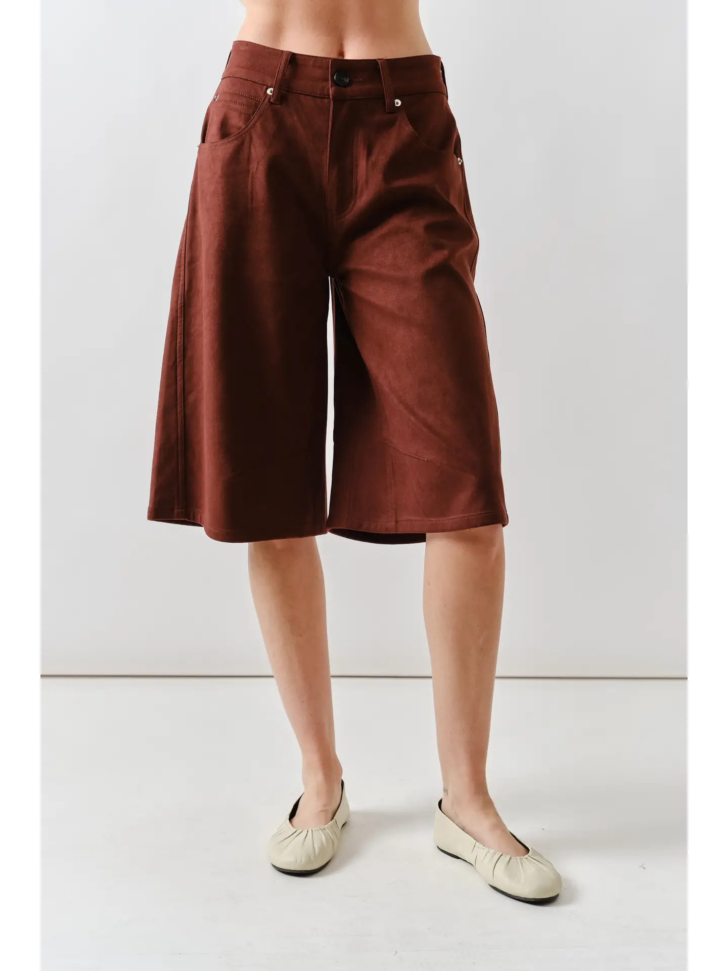SUEDE BERMUDA SHORTS