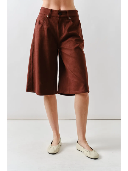 SUEDE BERMUDA SHORTS