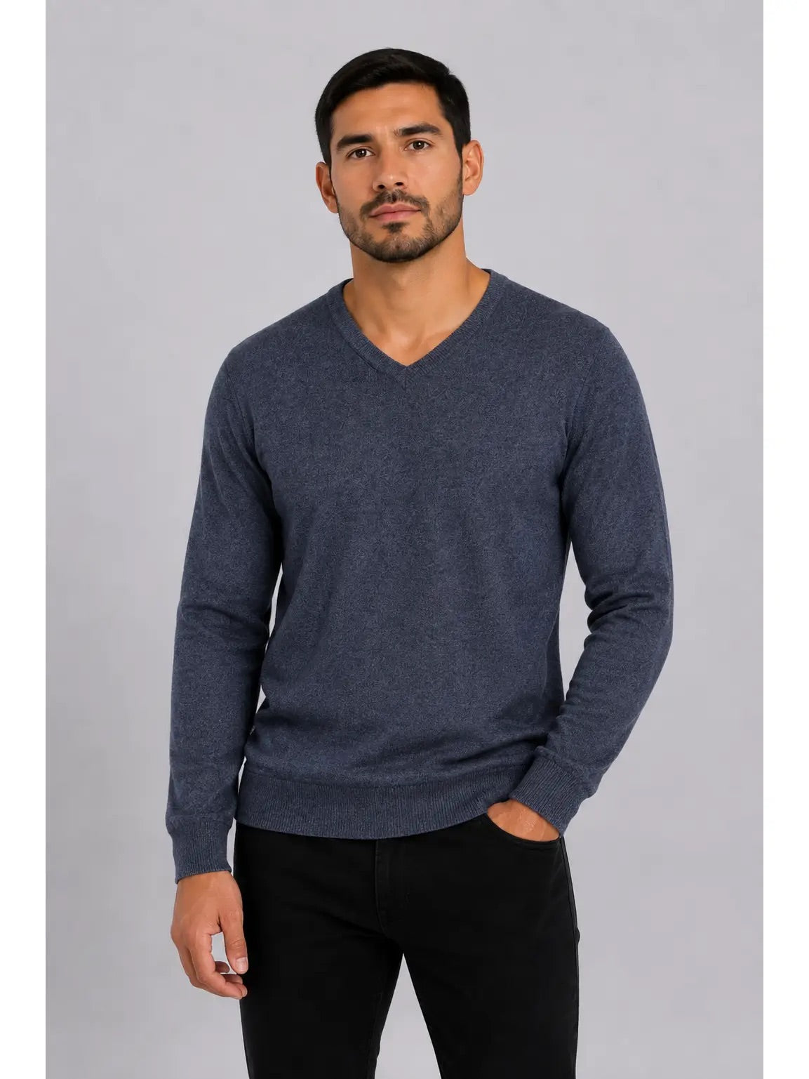 SOLID V-NECK SWEATER