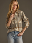 Gray & Mocha Plaid Button Up