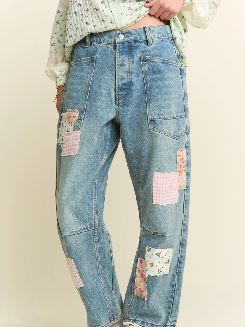 Multi Patchwork Vintage Jeans