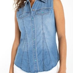 Sleeveless Slim Shirt