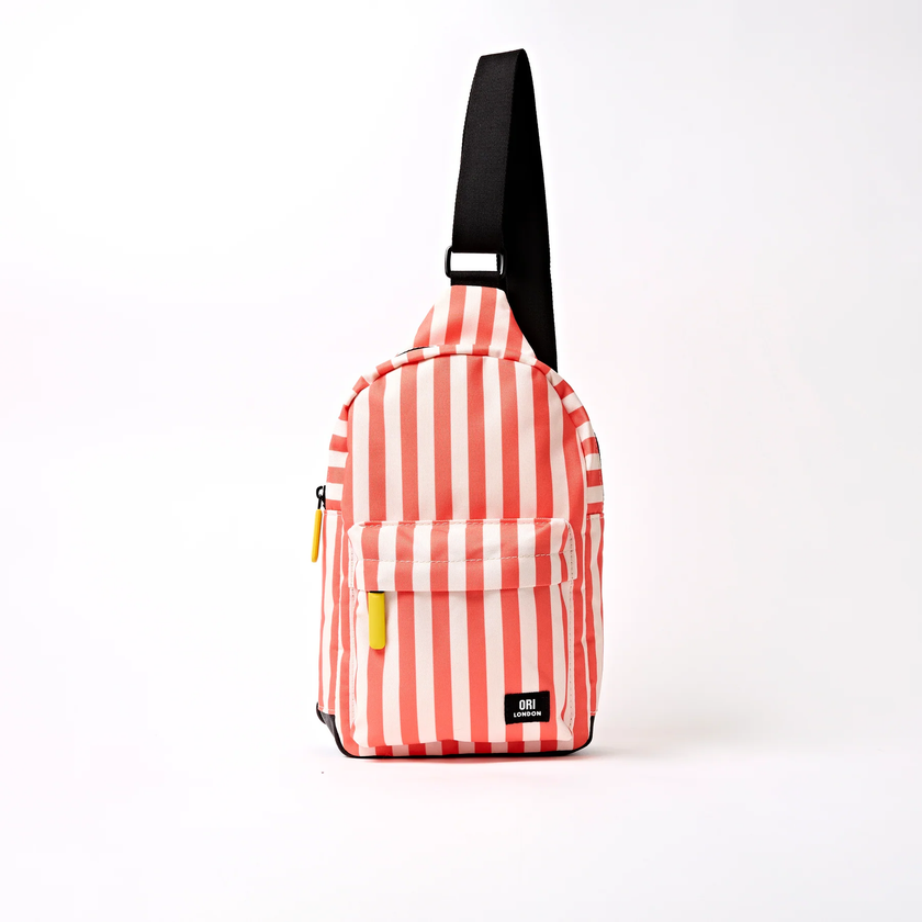 Willesden B (Recycled Nylon) Large Sustainable Scooter Bag | Coral Stripe