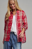 Oversized Plaid Cotton Button-Down Shirt