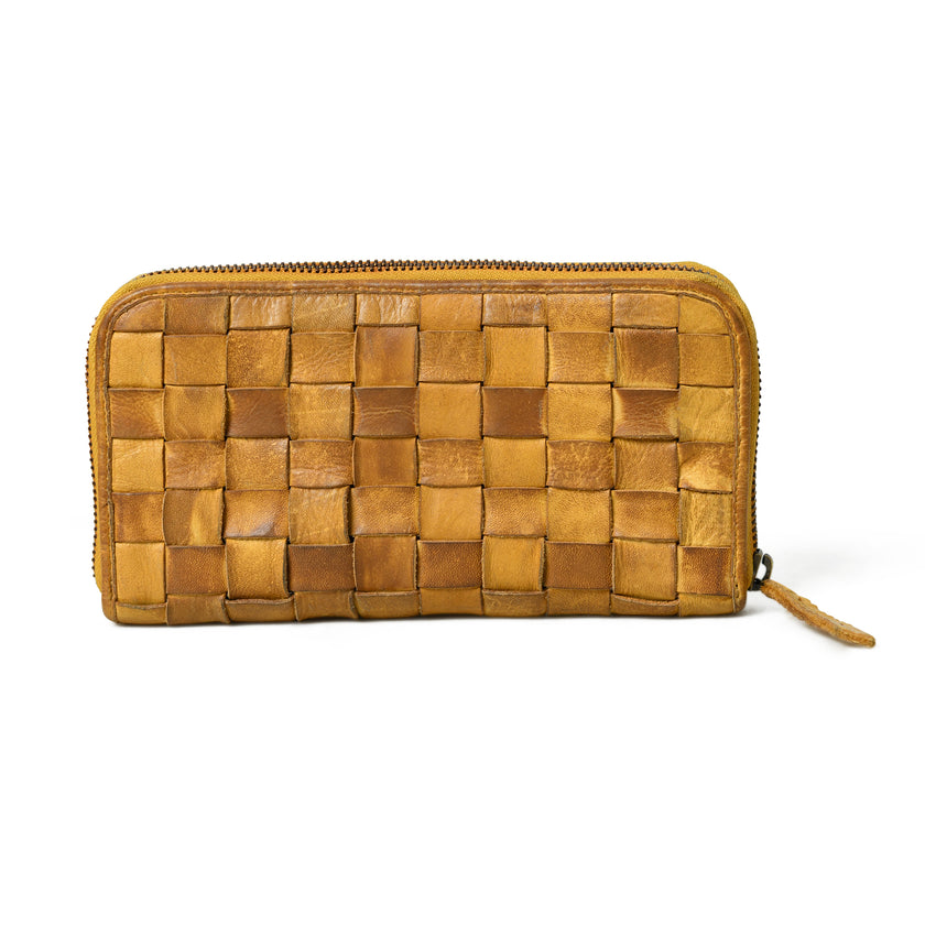Cata Woven Zip Around Wallet front detail