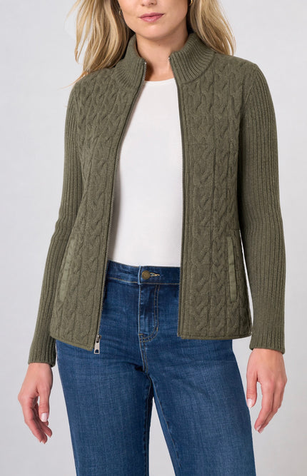 Olives Quilted Sweater Jacket