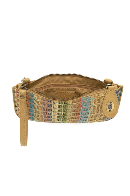 Straw Mini Wristlet Crossbody Clutch