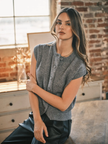 Cozy Button Down Sweater Vest Top