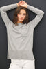 oversize lightweight sweater w pocket & slits