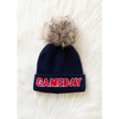 Game Day Pom Beanie, navy/red-front