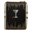 Sip Happens Black and Diamond Beaded Martini Crossbody back