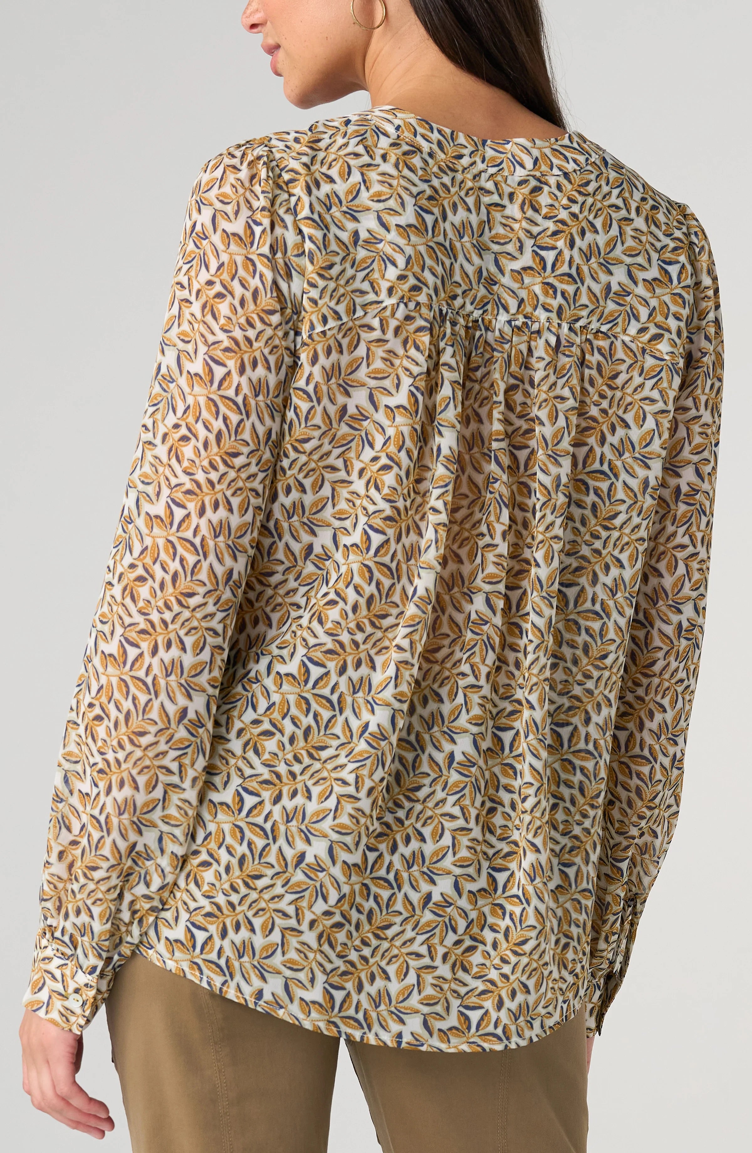Sharons Lace Up Woven Blouse