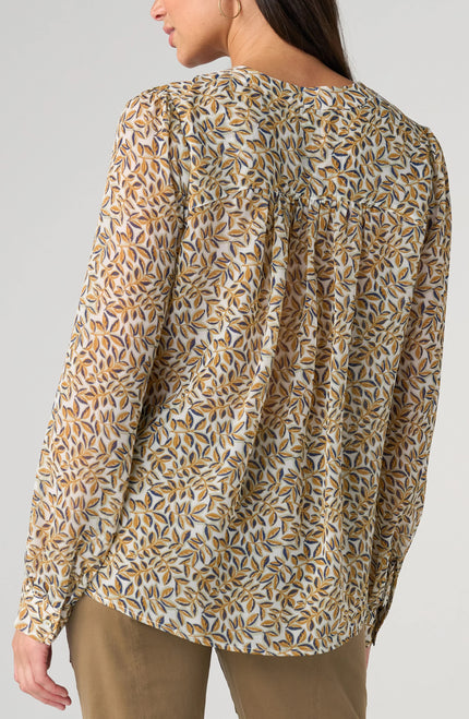 Sharons Lace Up Woven Blouse