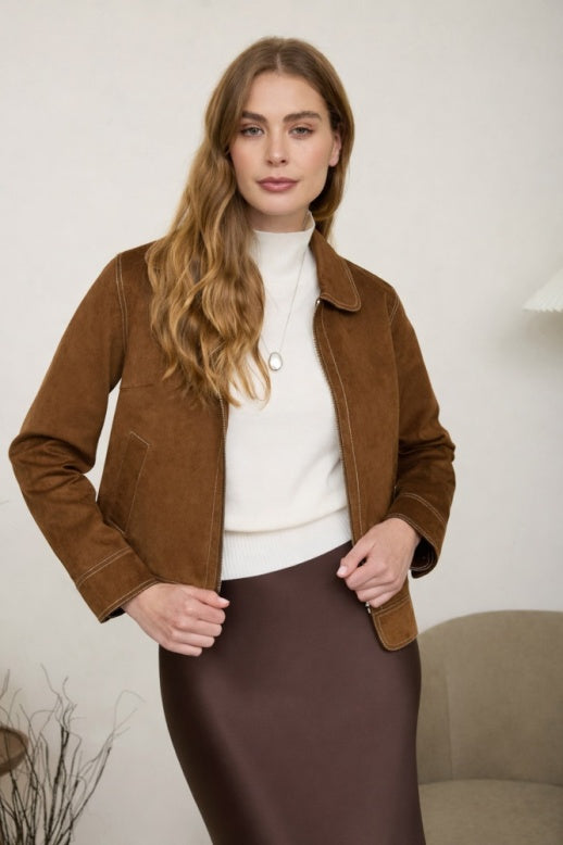 Faux Suede Jacket