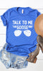 Talk to Me Goose White Ink Graphic Tee royal blue