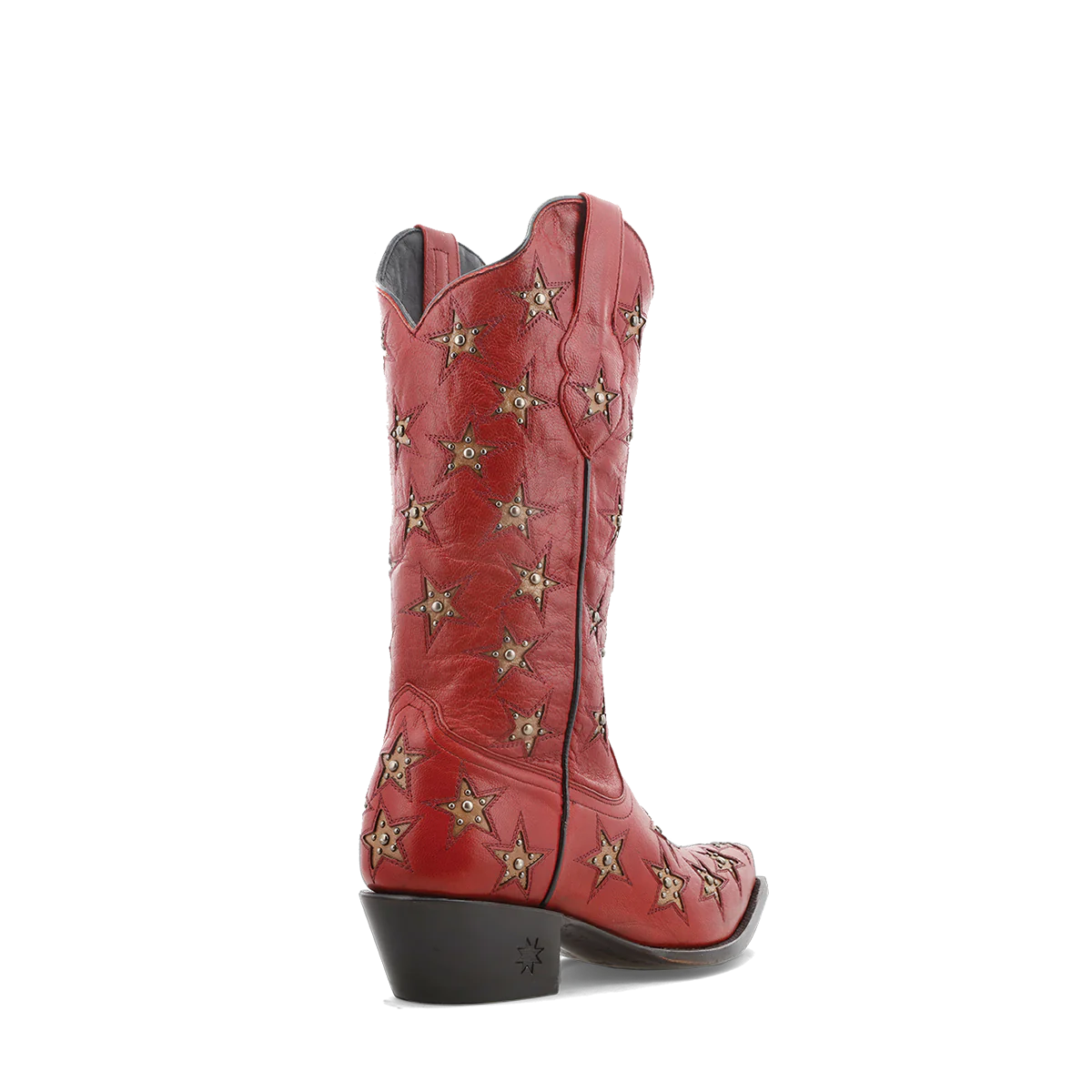 Black Star Women's Marfa Star Inlay Studded Boot red back