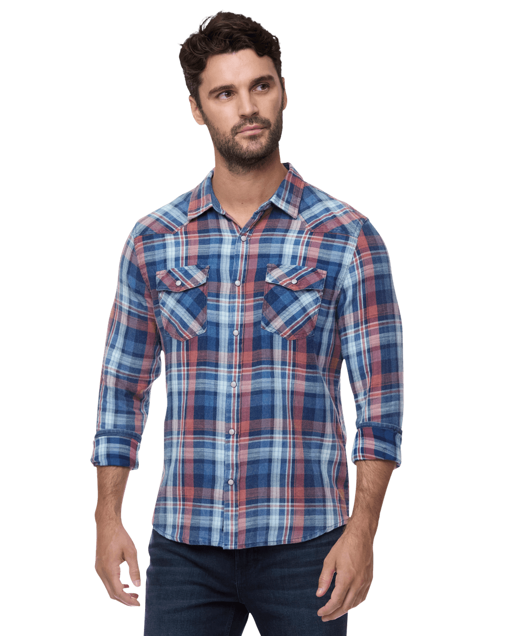 Winchester LS Vintage Wash Western Shirt front