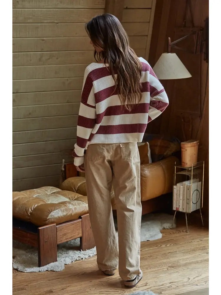 Courtney Striped Knit Sweater