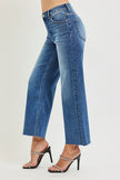 High Rise Crop Wide Creased Jean
