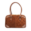 meredith med chocolate diamond suede/antique gold NA front of bag
