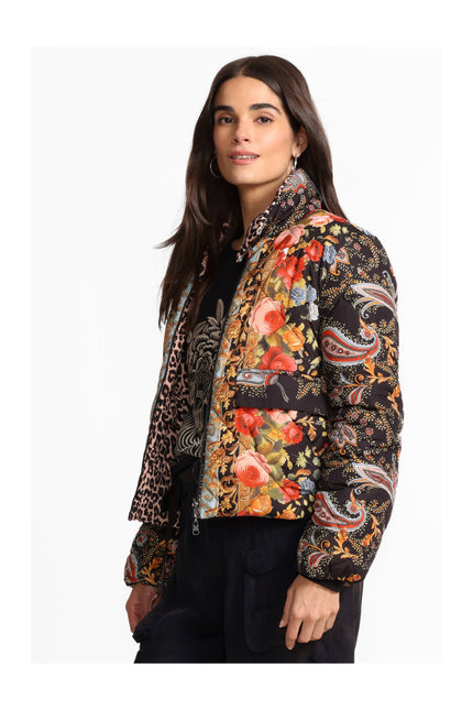 DIAMOND QUILTED CROPPED PUFFER (Reversible) front/side