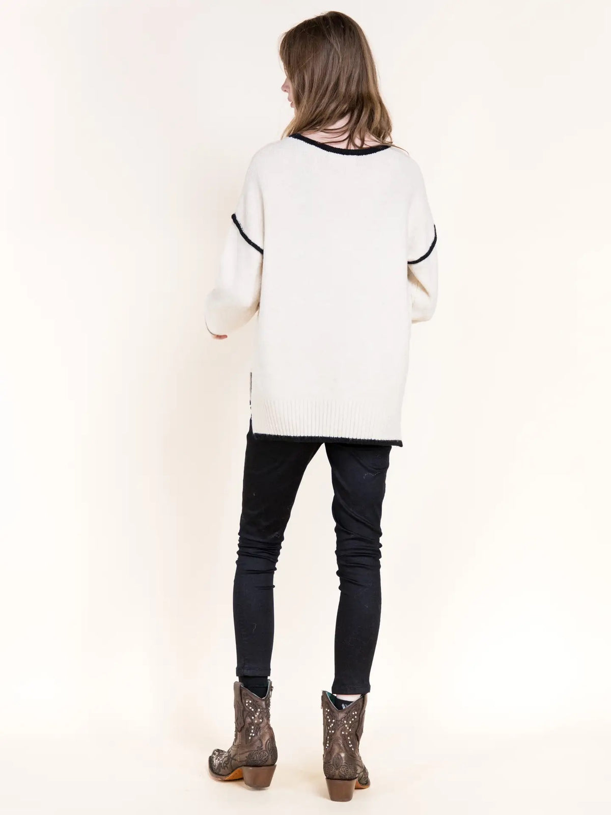 Polly Contrast Hem Sweater
