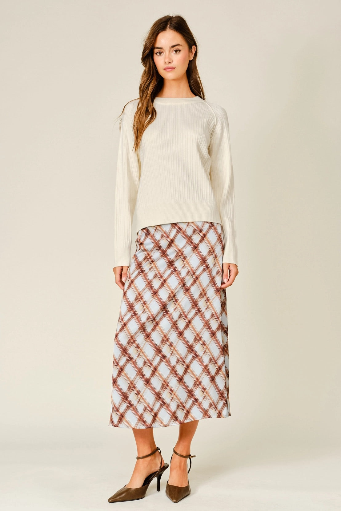 Norma Plaid Midi Skirt