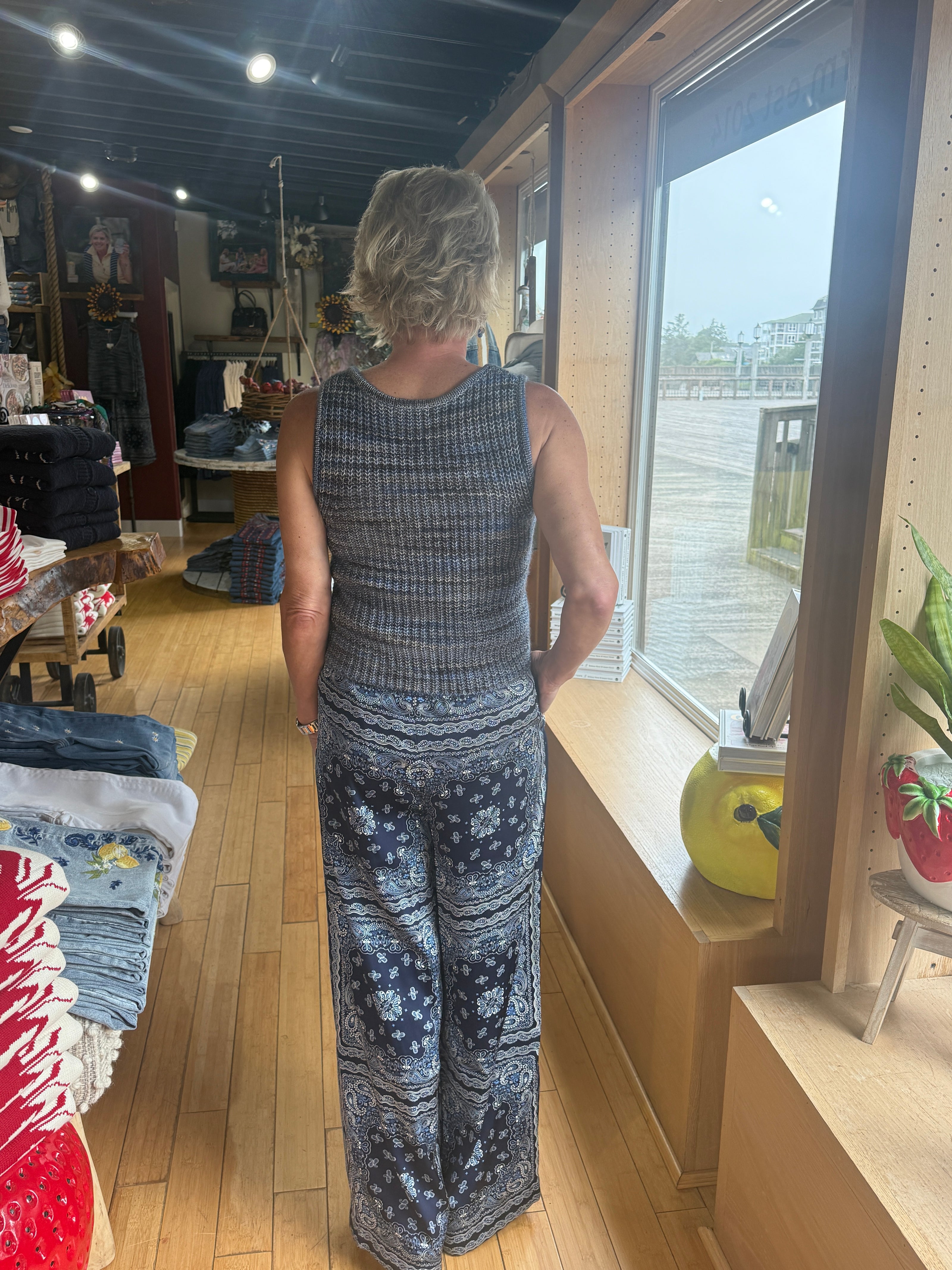 Bandana Print Pant Navy