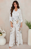 Garden Floral Linen Tiered Pant