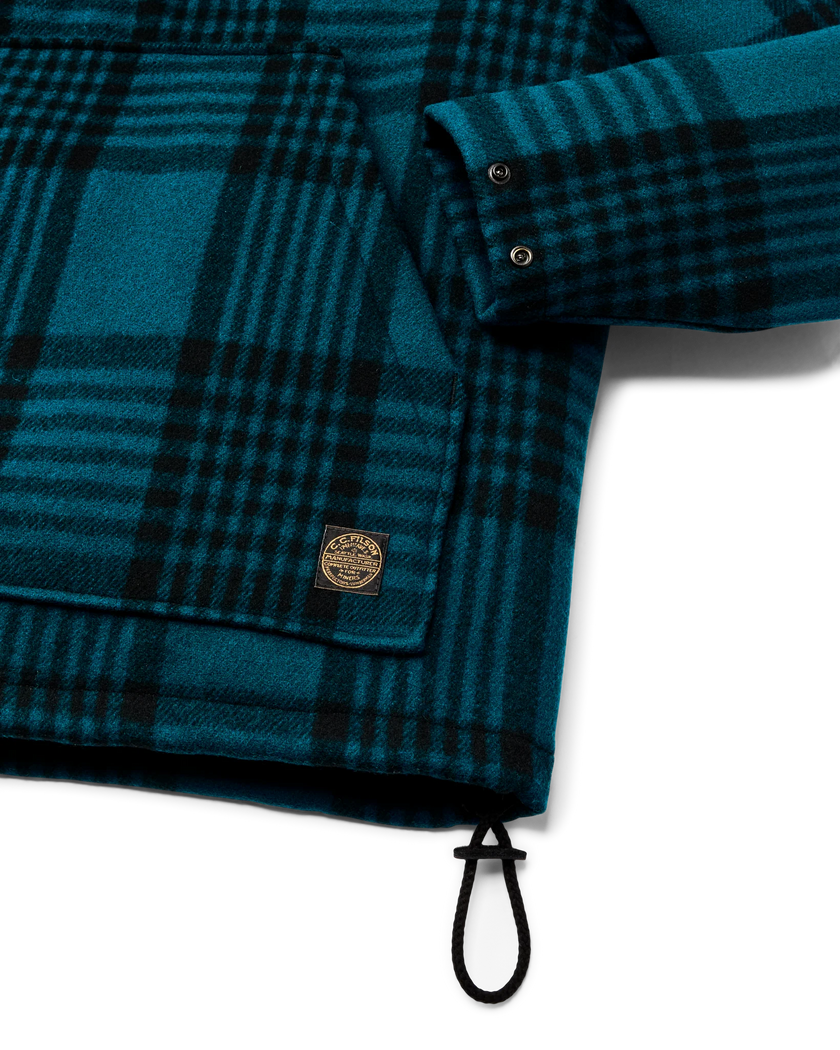 Filson mackinaw wool anorak blue black plaid