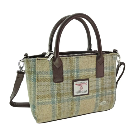Small Harris Tweed Tote Bag - Beige Stewart