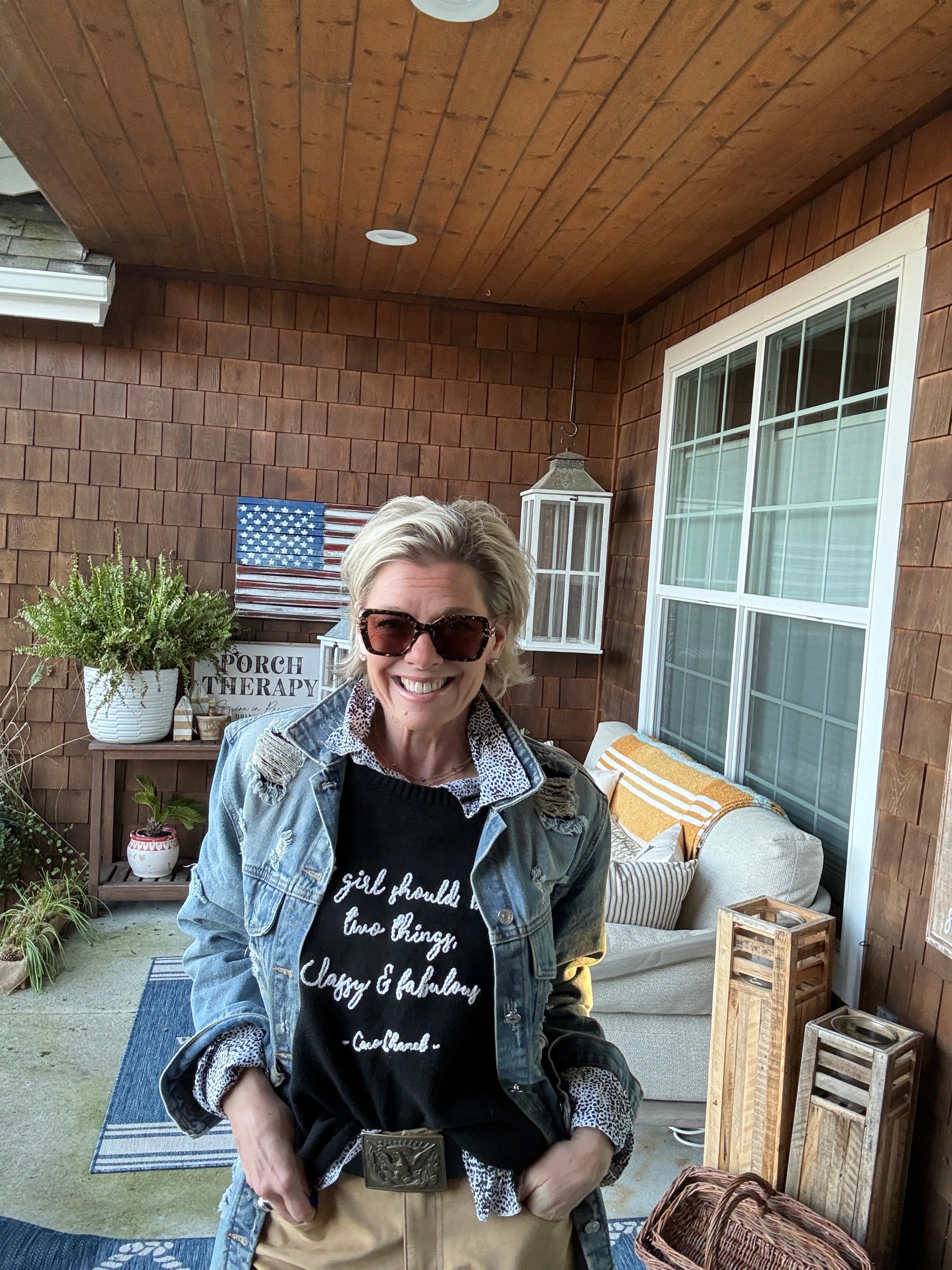 Distressed button up Denim Jacket