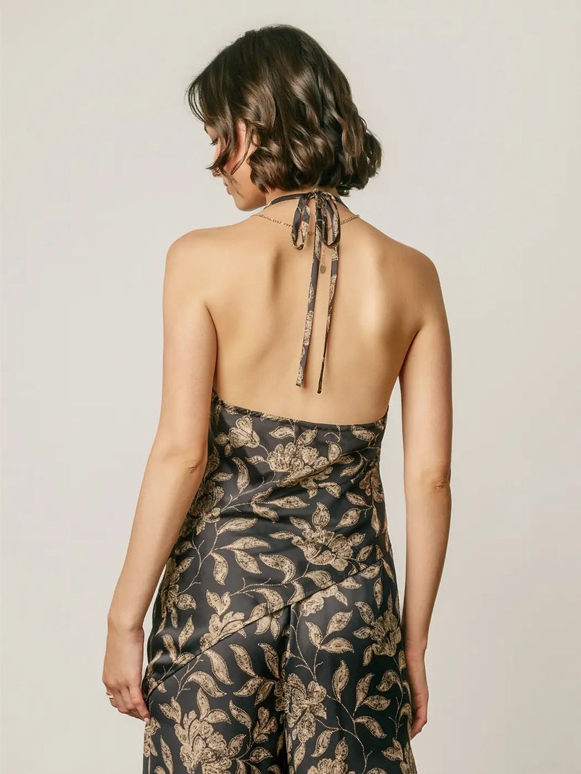 Carols Botanical Satin Halter Top
