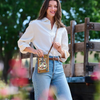 Garden Groove Ivory Guitar with Flowers Beaded Crossbody