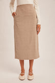 Brushed Textured Midi Skirt