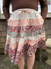 MULTI FLORAL PRINT MIX A-LINE MINI SKIRT multi front