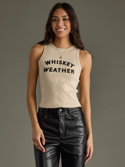 Whiskey Weather Tank Top Beige