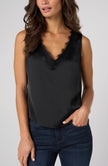 Tania Woven Tank W/ Lace Trim