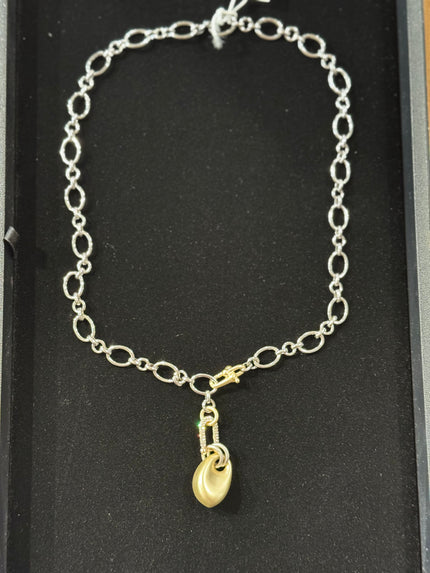 Matte Gold Drop with Silver Chain nw 26 42