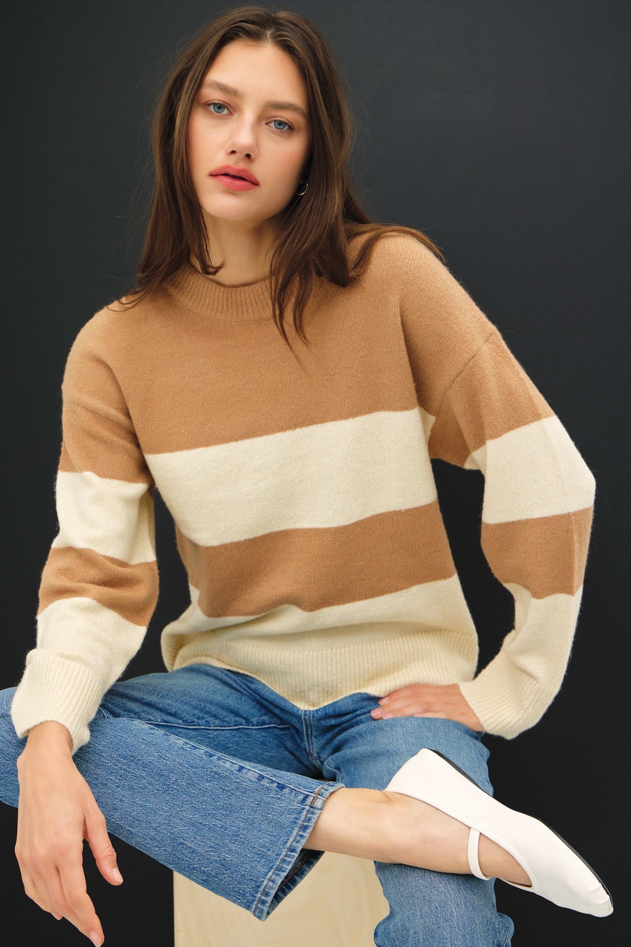 Striped Oversized Cut Sweater