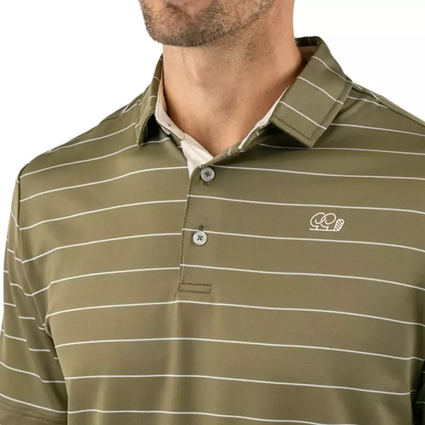 Stance Stripe Polo collar/log close up