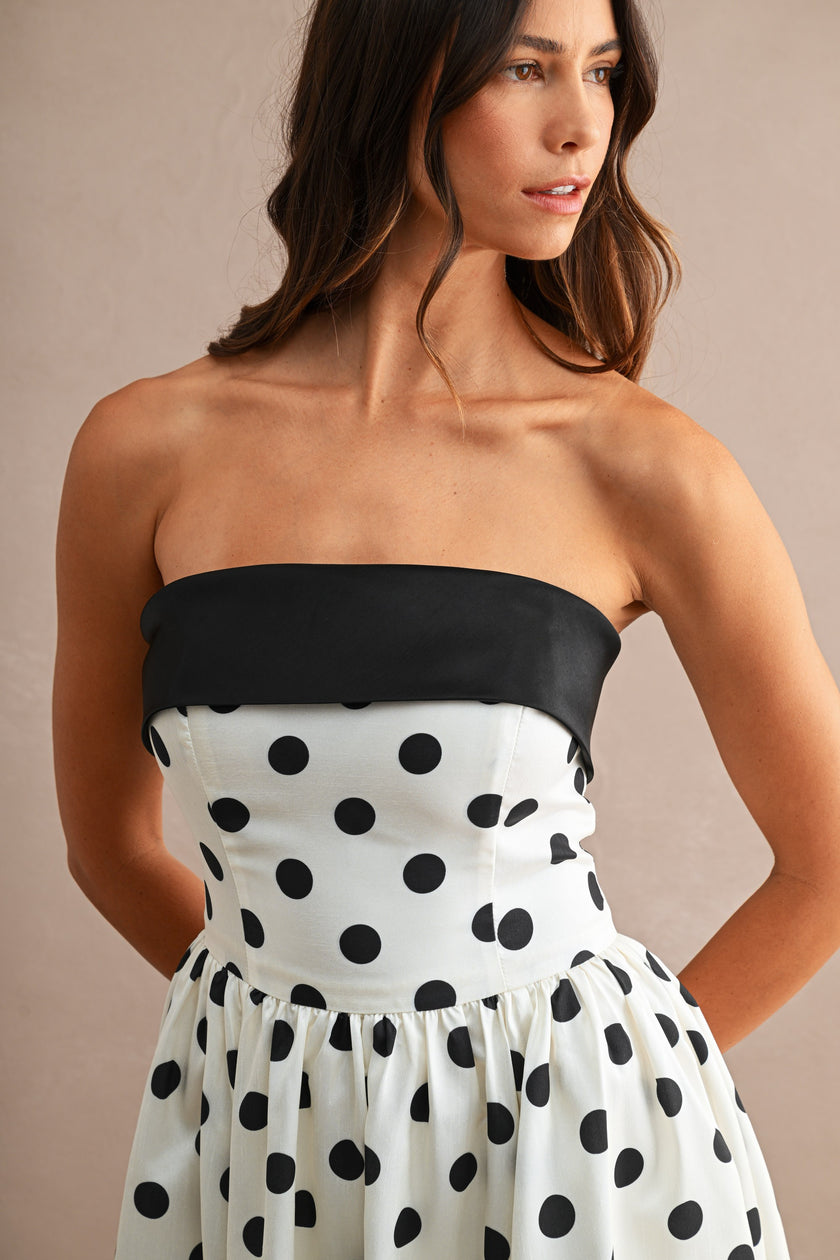 The Tricia Polka Dot Midi Dress