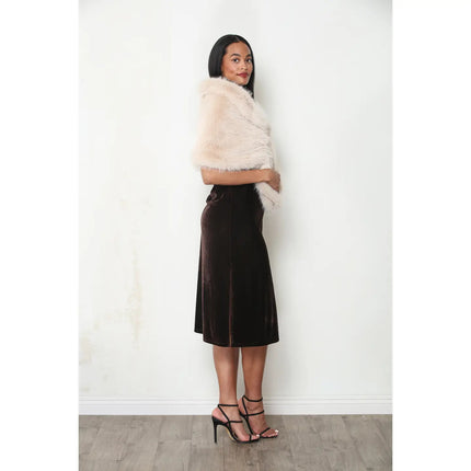 Faux Fur Collared Stole
