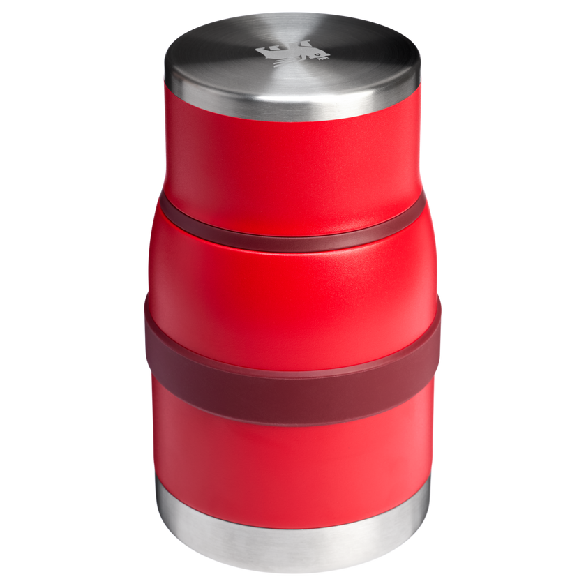 ADVENTURE TO-GO FOOD JAR + SPORK | 24 OZ back chili red