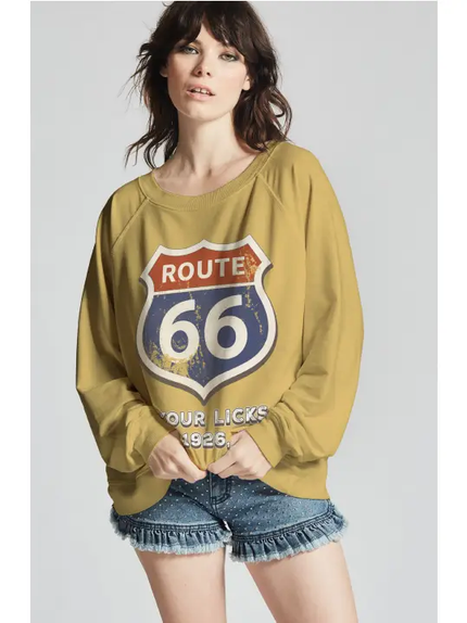 Recycled Karma  Route 66 Sweatshirt butter