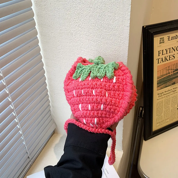 Cute Casual Mini Strawberry Crossbody BAG Pink